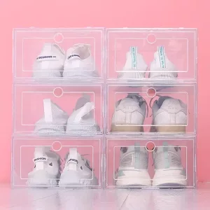 organizator de pantofi, cutii de pantofi transparente, cutii de pantofi din plastic, cutie de pantofi stivuibilă, cutie de pantofi din plastic