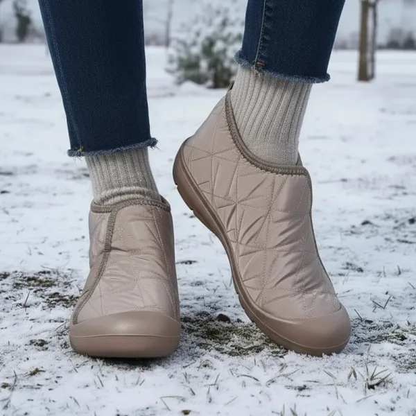 lightweight snow boots, plush lined boots,