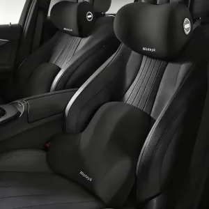 memory foam car lumbar support cushion with headrest