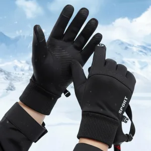 Mănuși de iarnă călduroase, izolate, impermeabile, căptușite cu fleece, compatibile cu ecran tactil, pentru sporturi în aer liber